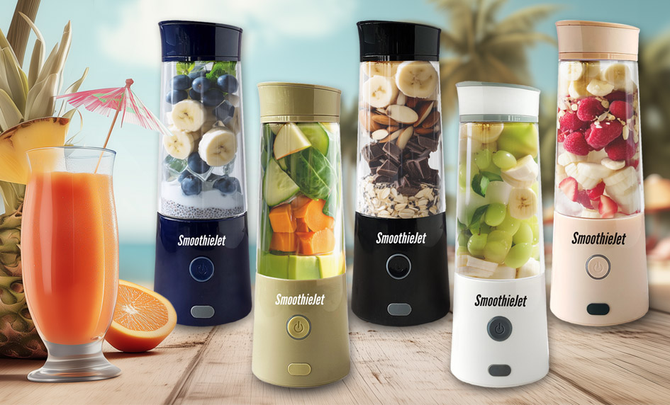 Přenosný USB smoothie mixér NeoJET – kompaktní, bezkabelový mixér ideální pro přípravu čerstvých smoothie doma, v práci i na cestách. Dostupný v několika barvách.