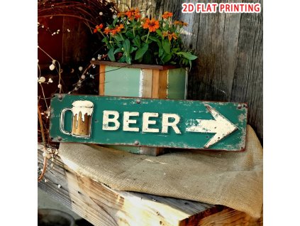 Kovová cedule Šipka beer - 10 x 40 cm