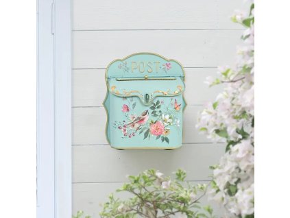 Poštovní schránka zelená s ptákem
