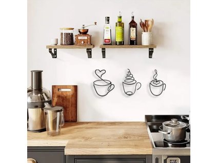 Tři hrnky - dekorace kov