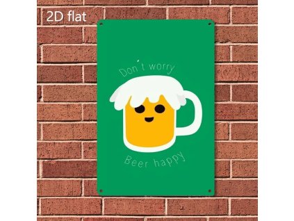Kovová cedule DON´T WORRY BEER HAPPY 30 x 20 cm