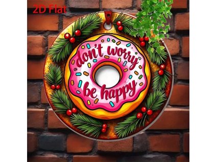 Nástěnná kovová cedule Nebuď smutný IX. Průměr 20 cm