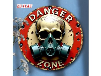 Kovová nástěnná cedule Nebezpečná zóna Průměr 20 cm