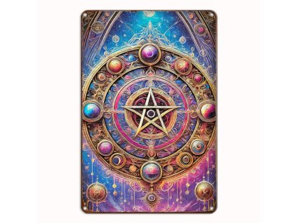 Kovová cedule Pentagram 30 x 20 cm. POŠKOZENO SLEVA