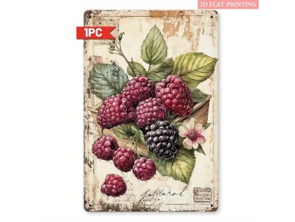 Plechová vintage cedule Ostružiny 30 x 20 cm