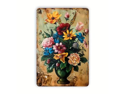 Plechová vintage cedule Kytice 30 x 20 cm