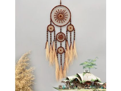 Lapač zlých snů. Korálkový hnědý. 86 cm