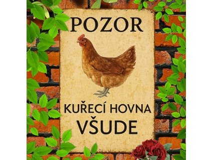 Kovová cedule. Jen pokud to slepička nestihne na toaletu 30 x 20 cm