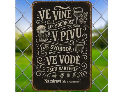 2D Plechová cedule Bakterie 30 x 20 cm