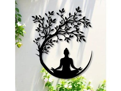 Kovová nástěnná dekorace Meditace