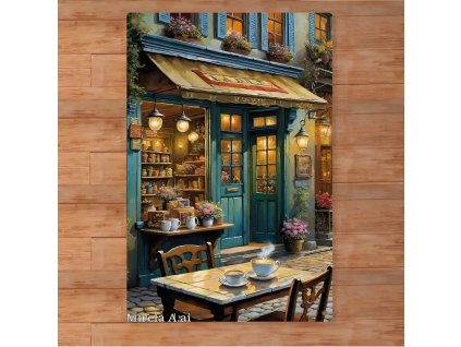 2D Plechová cedule Kavárna s terasou 20 x 30 cm