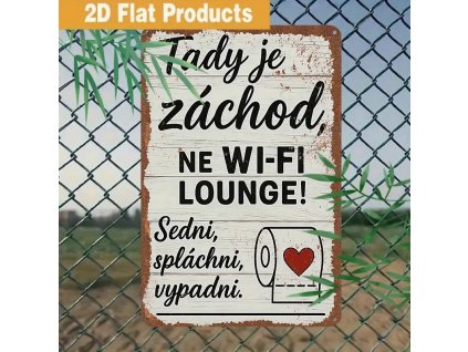 2D Plechová cedule wi-fi. 30 x 20 cm