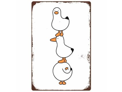 2D plechová cedule housata 20 x 30 cm