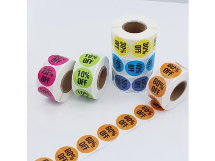 Slevové mininálepky 2,5 cm, 3000 kusů