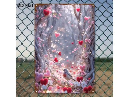 2D plechová cedule Srdíčková 30 x 20