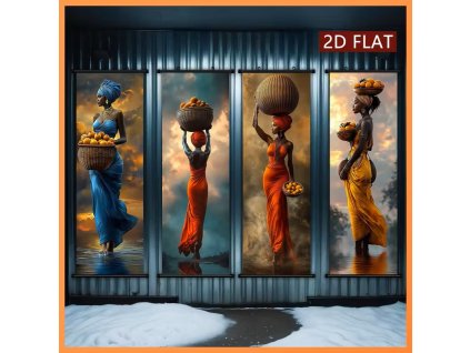 Soubor čtyř obrazů na plátně Pomeranče