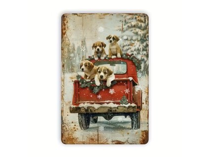 2D Plechová cedule Štěňata   20 x 30 cm