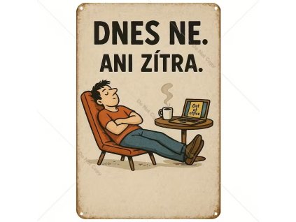 2D Plechová cedule Dnes NE   30x20 cm