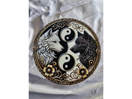 2D plechová kulatá cedule YIN YANG  Prům. 20 cm