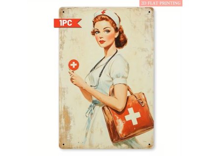 2D plechová cedule Sestřička 20 x 30 cm