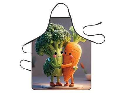 Kuchyňská zástěra Mrkev s brokolicí