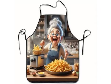 Kuchyňská zástěra Babička a hranolky