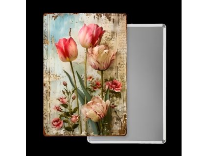 2D plechová cedule Tulipány 20 x 30 cm