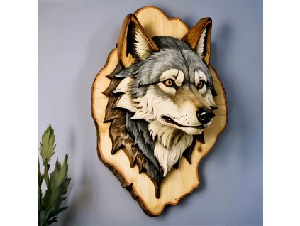 2D dřevěná cedule Vlk