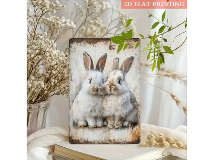 2D plechová cedule Králíčci 20 x 30 cm