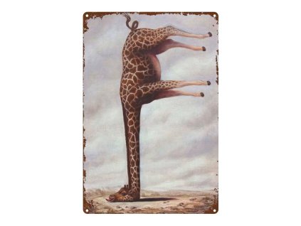 2D plechová cedule Žirafa na hlavě 20 x 30 cm