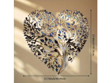 Kovové nástěnné umění STROM 40 x 40 cm