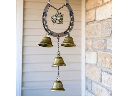 Malá kovová zvonkohra. Koník. Délka  37 cm