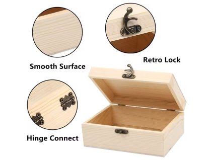 Přírodní nedokončené krabičky 5 kusů