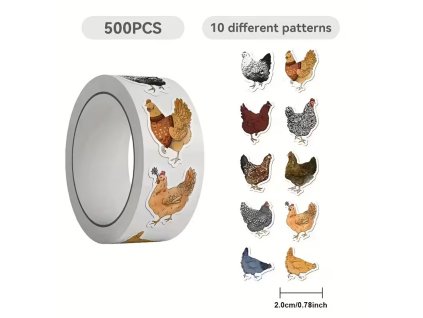 Mini nálepky Slípky 500 kusů