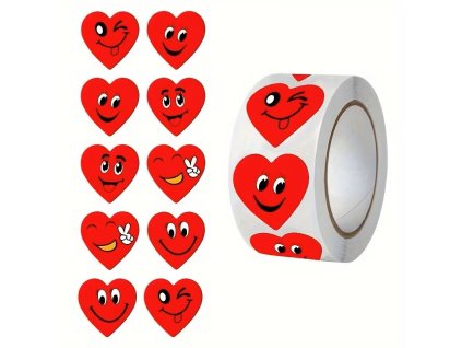 Mini nálepky Červené srdce 500 kusů