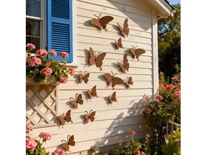 Sada 15 - ti kovových motýlků