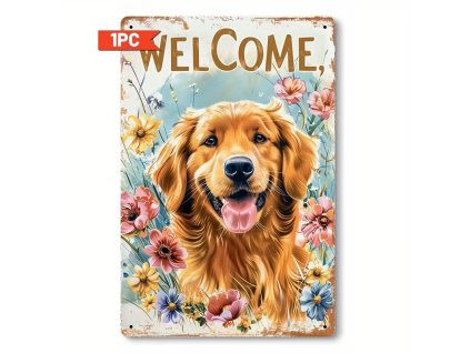 2D plechová cedule retriever 20 x 30 cm