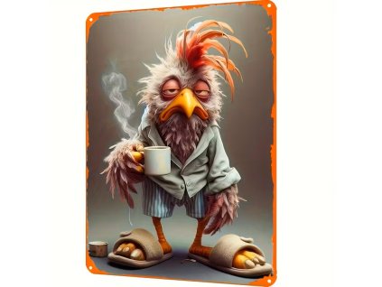 Kovová cedule Proč tak časně? 30 x 20 cm