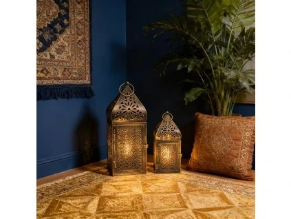 Kovový marocký svícen 2 kusy