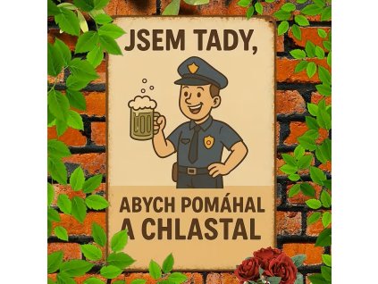 Kovová cedule Policista 30 x 20 cm