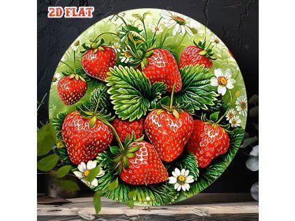 Jahůdková kulatá 2D cedule. Průměr 20 cm