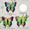 3 x kovová dekorace motýl barevný
