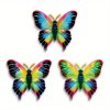 3 x kovová dekorace motýl barevný