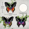 3 x kovová dekorace motýl barevný II
