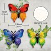 3 x kovová dekorace motýl barevný III