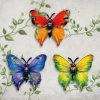 3 x kovová dekorace motýl barevný III