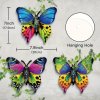 3 x kovová dekorace motýl barevný IV