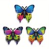 3 x kovová dekorace motýl barevný IV