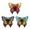 3 x kovová dekorace motýl barevný V