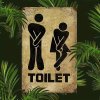 Kovová cedule Toalety on a ona 30 x 20 cm